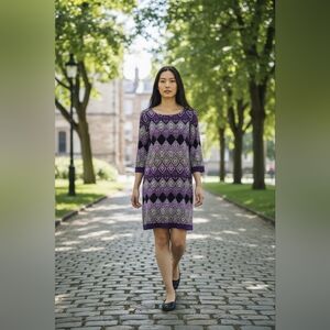 Jessica H. - Diamond Patterned Shift Dress